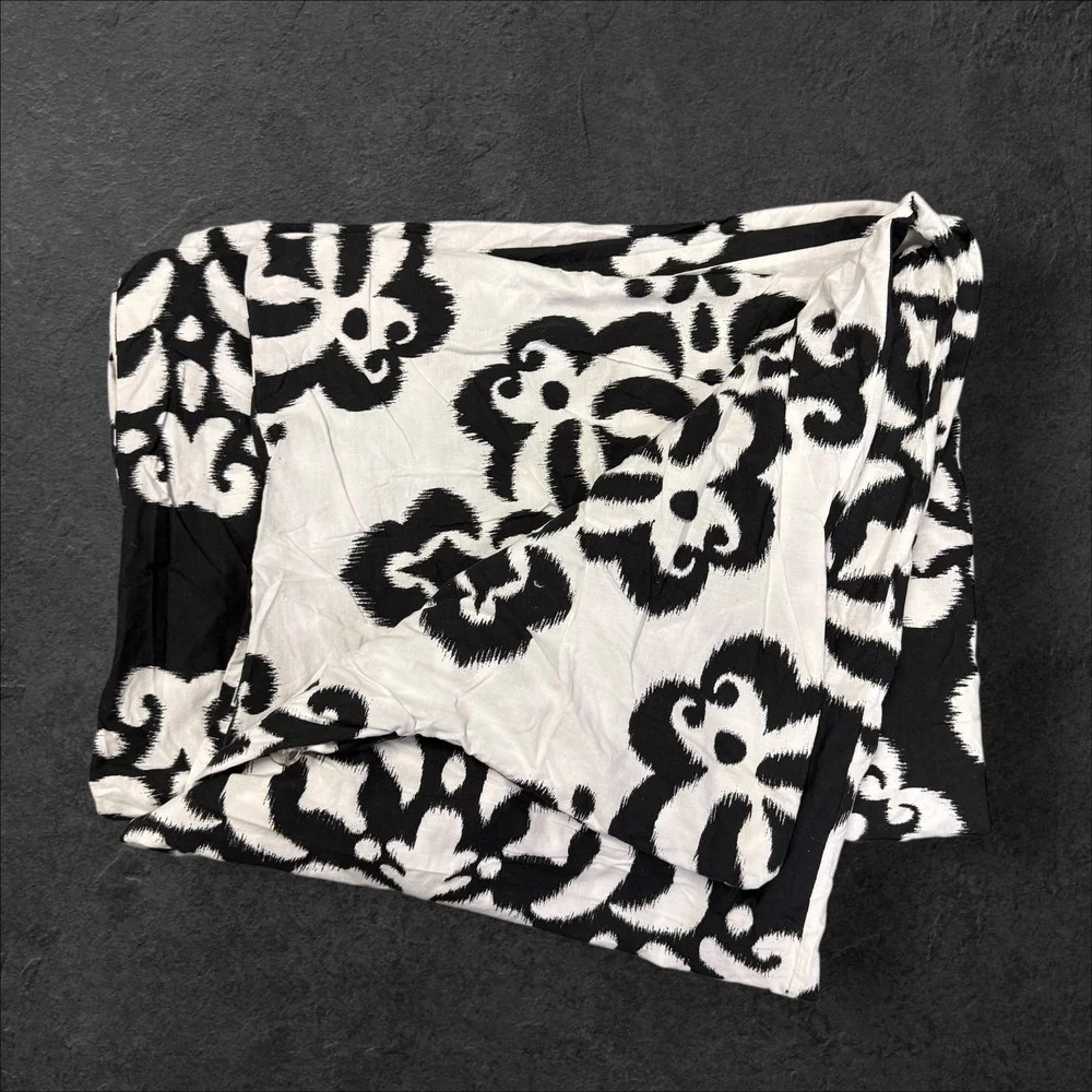 PBteen PB Dorm Twin Duvet‎ Cover Black White 100% Cotton Button Close